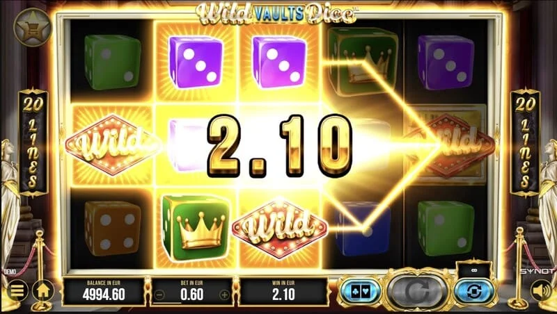 Wild Vaults Dice - pangunahing screen na may reels at vault