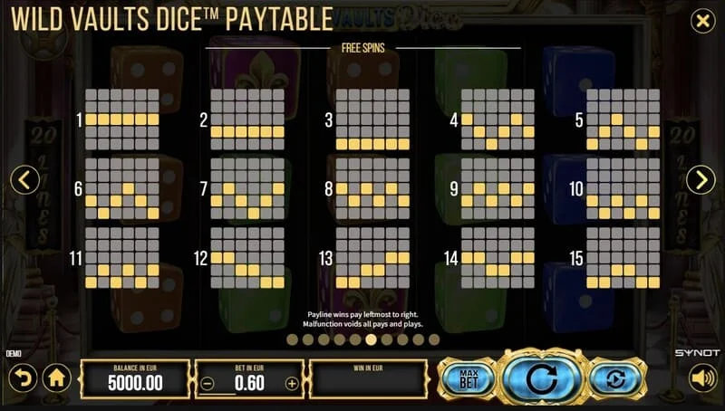 Wild Vaults Dice - Card Gamble screen na may pagdoble sa kulay ng card